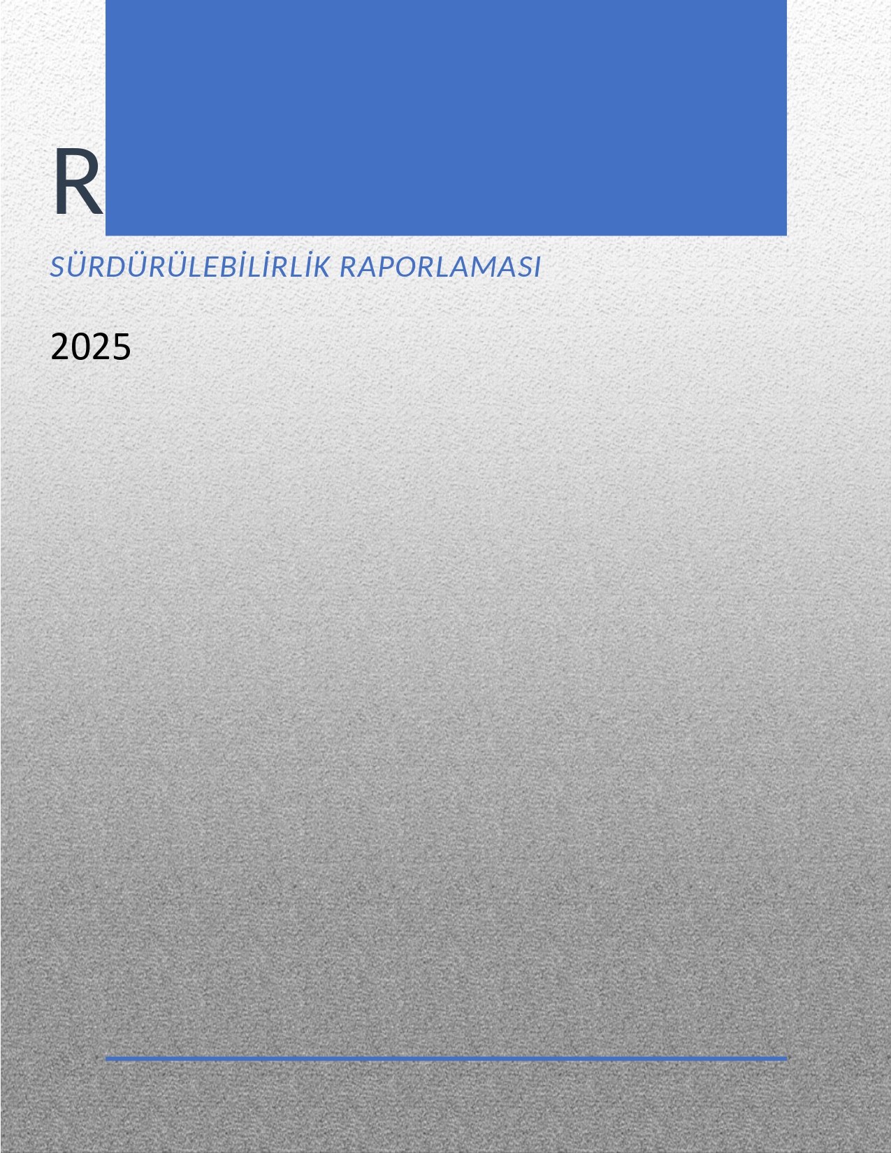Sürdürülebilirlik Raporu 1